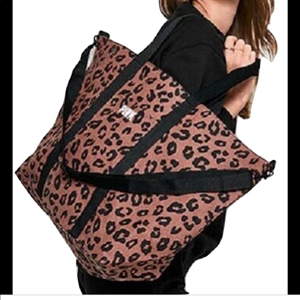 Victoria’s Secret PINK canvas cheetah weekender